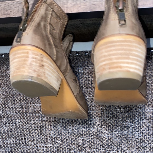 Charles David Womens Tan Leather Ankle Booties Charles By Charles David Size 8 - Picture 9 of 10